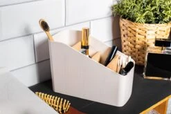 Altom Design Badkamer Orginazer 4-vaks - Gemaakt Van Ecologisch Bamboe - 9 X 18 X 13 Cm - Wit Bruin - Natura Line - Bamboo - Make-up Opbergbox -Cosmetica Winkel 1200x800 70