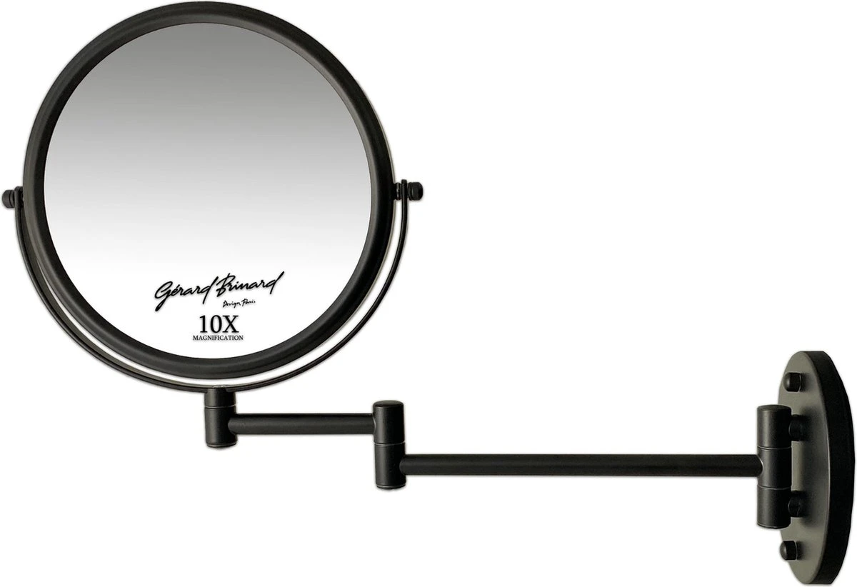 Make-up Wandspiegel Knikarm Mat Zwart - 10x Vergroting 20cmØ 1 Make-up Wandspiegel Knikarm Mat Zwart - 10x Vergroting 20cmØ