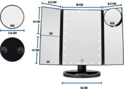 Make-Up Spiegel Met LED Verlichting - Zwart - Vergrootspiegels - Cosmetica/ Visagie Spiegel - 180° Draaibaar - Werkt Op AAA Batterijen én USB - Inclusief USB Kabel 8 Make-Up Spiegel Met LED Verlichting - Zwart - Vergrootspiegels - Cosmetica/ Visagie Spiegel - 180° Draaibaar - Werkt Op AAA Batterijen én USB - Inclusief USB Kabel -Cosmetica Winkel 1200x860 3