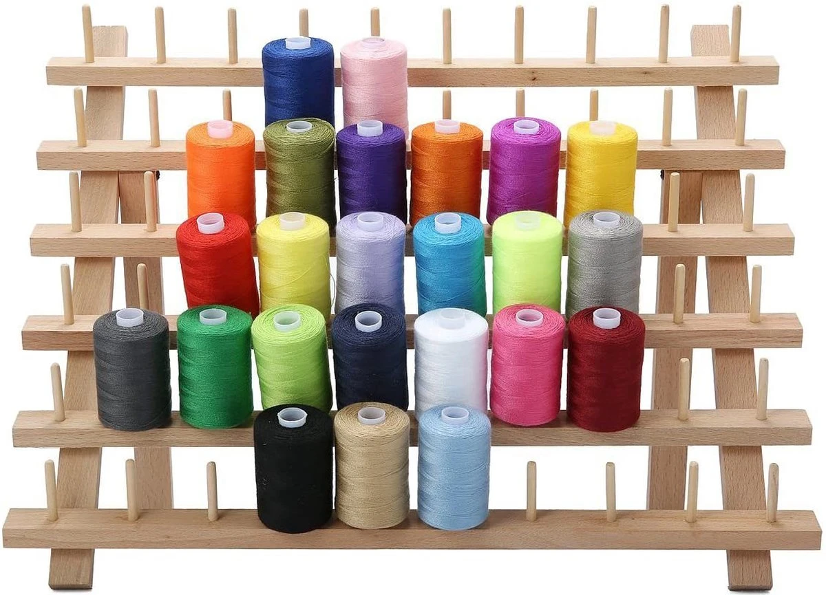 Merkloos Houten Naaigaren Rek - 60 Houders Voor Garen - Voor Naaien & Borduren - Opbergrek Staand - 60 Pinnen - Houder - Organizer - Hout 3 Merkloos Houten Naaigaren Rek - 60 Houders Voor Garen - Voor Naaien & Borduren - Opbergrek Staand - 60 Pinnen - Houder - Organizer - Hout - Afbeelding 3