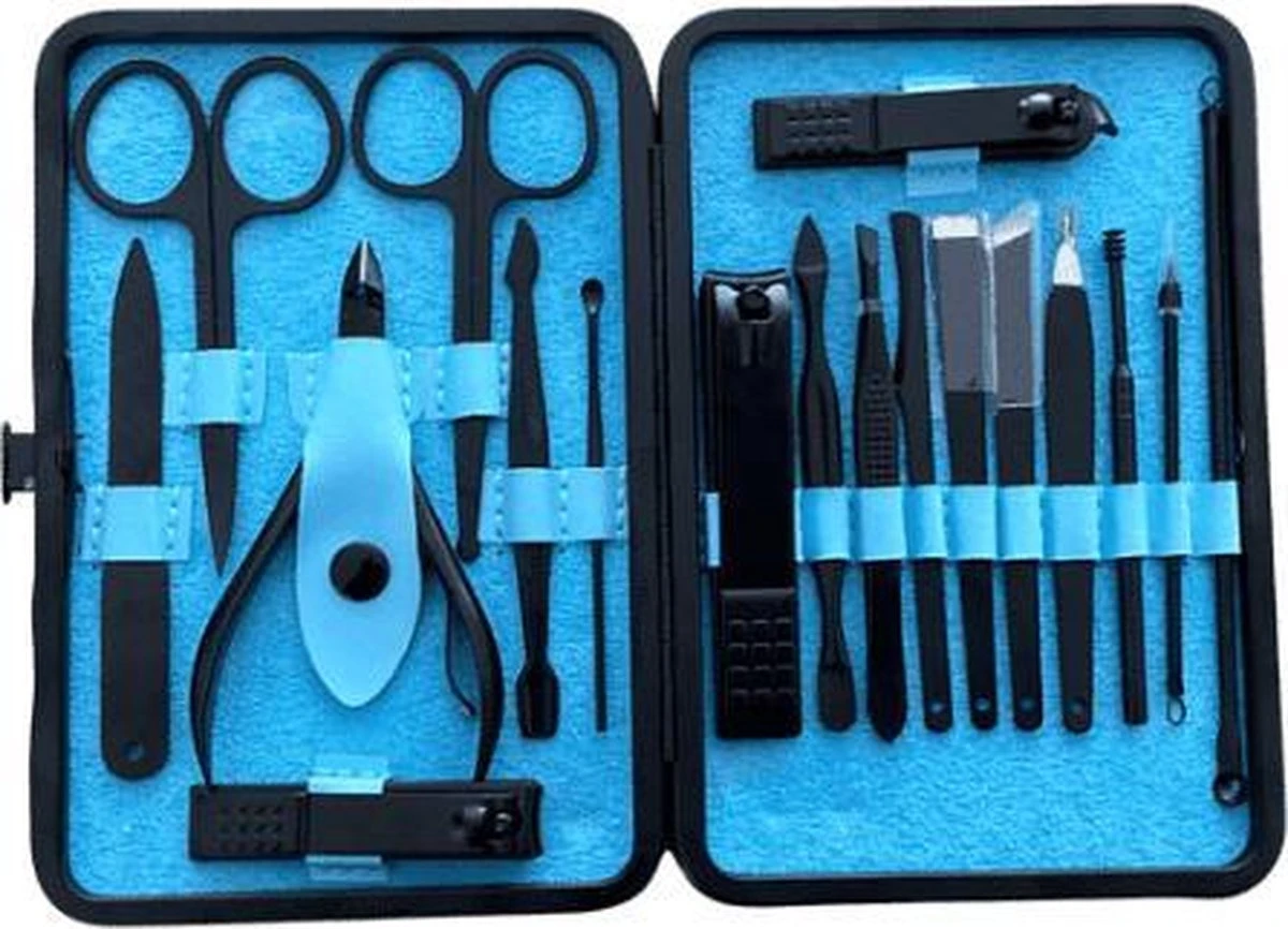XYZ Goods - Manicure En Pedicure Set - 18 Delige-set Inclusief Nagelknipper In Nette Lederen Opberg Etui 1 XYZ Goods - Manicure En Pedicure Set - 18 Delige-set Inclusief Nagelknipper In Nette Lederen Opberg Etui