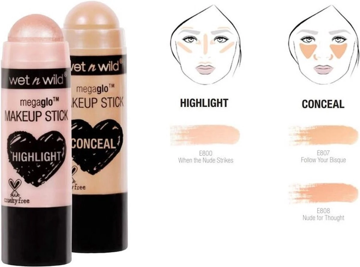 Wet N Wild Wet 'n Wild - MegaGlo - Makeup Stick - Highlight - 800 When The Nude Strikes - Roze - 6 G 2 Wet N Wild Wet 'n Wild - MegaGlo - Makeup Stick - Highlight - 800 When The Nude Strikes - Roze - 6 G - Afbeelding 2
