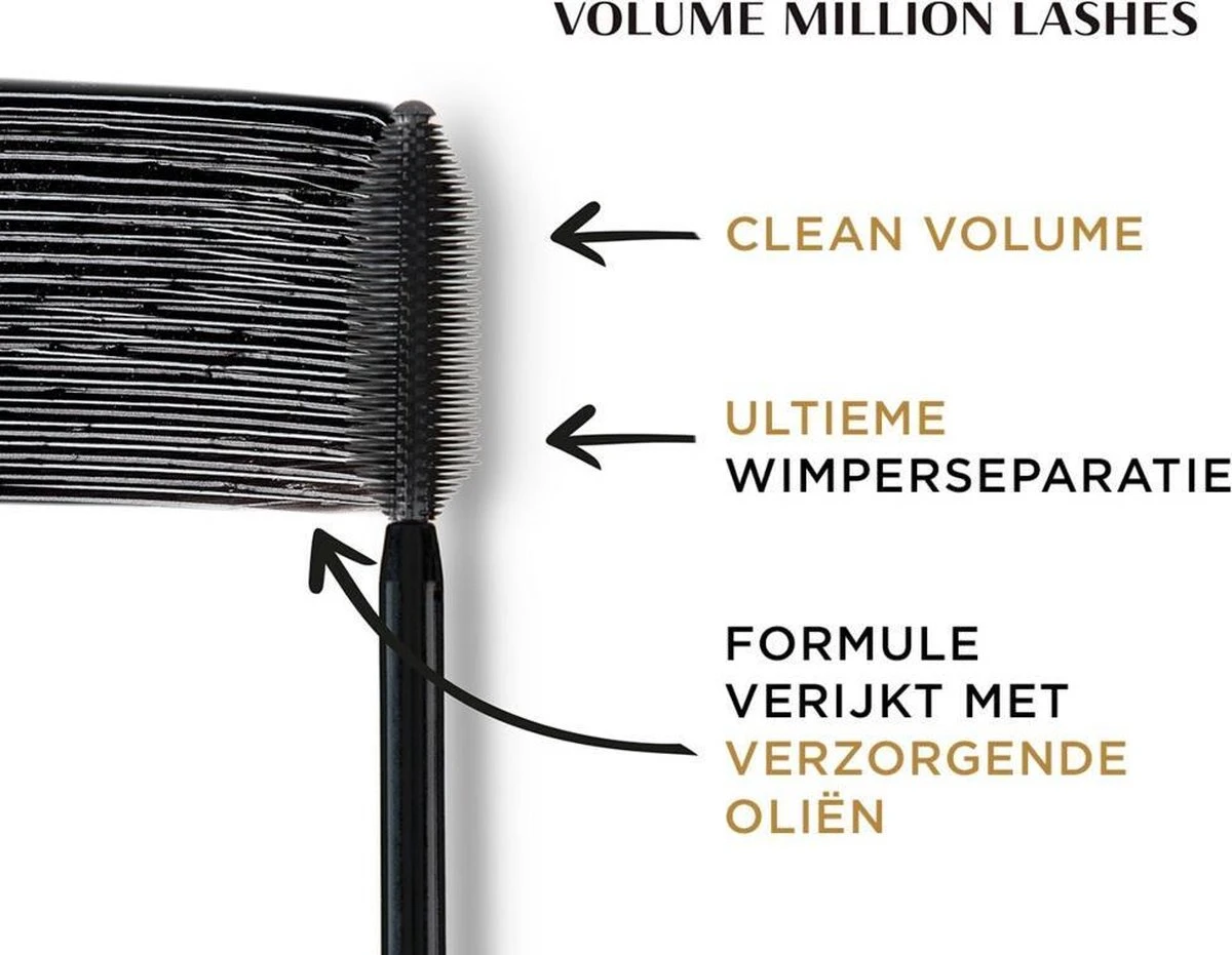 L’Oréal Paris - Volume Million Lashes - Zwart - Volume Mascara - 10.7 Ml 5 L’Oréal Paris - Volume Million Lashes - Zwart - Volume Mascara - 10.7 Ml - Afbeelding 5