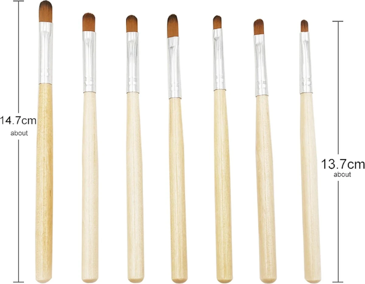 Kunstnagel Penselen Set - Acryl - Gel - Polygel - Gellak - Hoge Kwaliteit - 7 Maten - Kwast - Nepnagels - Gratis Verzenden 3 Kunstnagel Penselen Set - Acryl - Gel - Polygel - Gellak - Hoge Kwaliteit - 7 Maten - Kwast - Nepnagels - Gratis Verzenden - Afbeelding 3