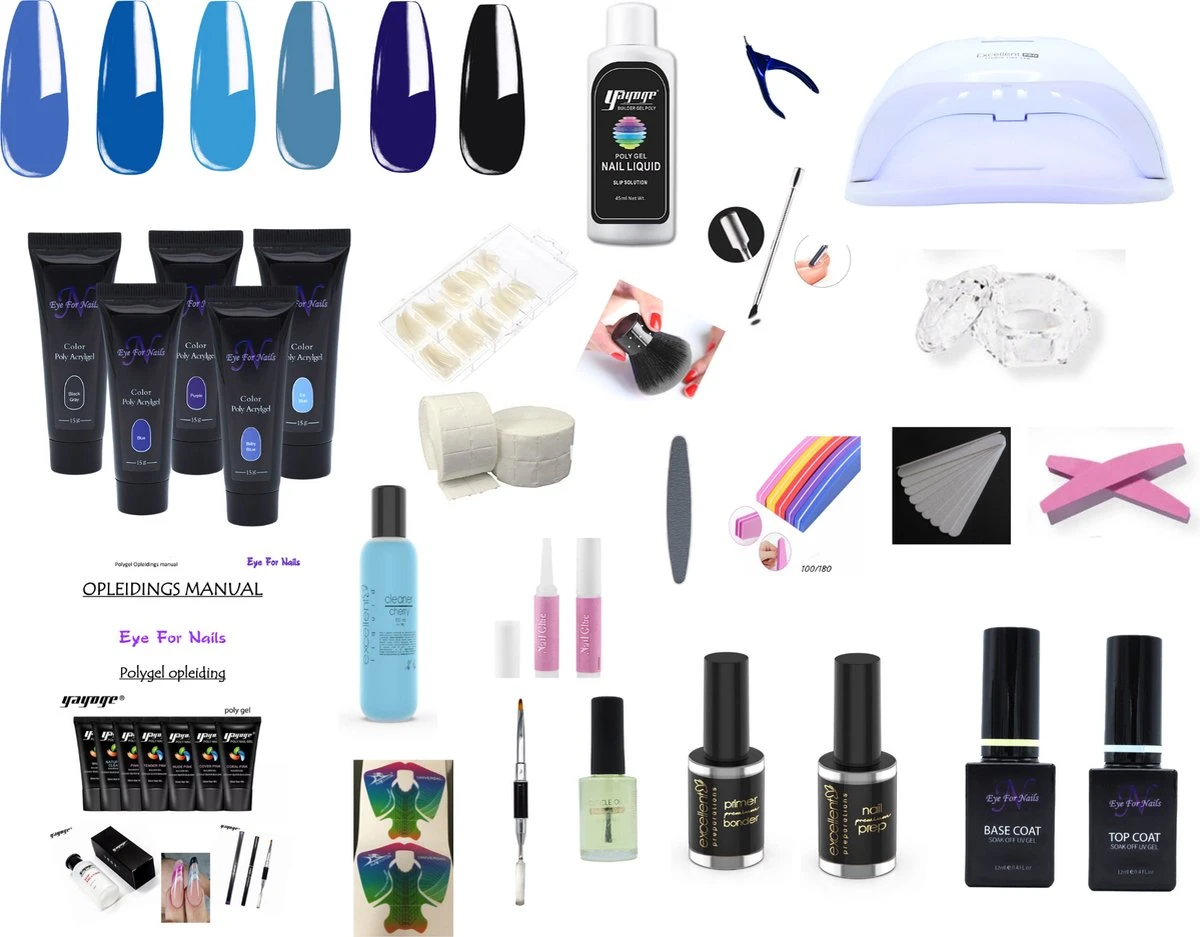 Eye For Nails Polygel Kit UV Led Lamp 54 Watt 4 Kleuren 26 Delig Nageldroger French Manicure Kit Polygel Starterspakket Start Pakket French Manicure Nagel Verlenging Nail Extension Kit 1 Eye For Nails Polygel Kit UV Led Lamp 54 Watt 4 Kleuren 26 Delig Nageldroger French Manicure Kit Polygel Starterspakket Start Pakket French Manicure Nagel Verlenging Nail Extension Kit