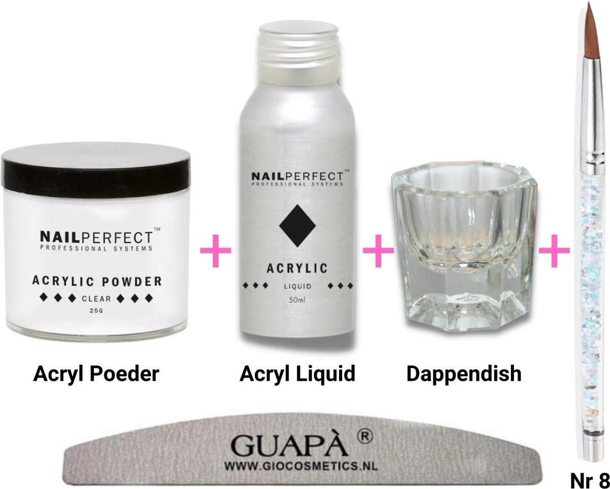 GUAPÀ® Acryl Starterspakket Transparant Clear | Acryl Poeder | Acrylic Liquid | Acryl Penselen | Dappendish | Acryl Nagels | Professionele Kwaliteit 1 GUAPÀ® Acryl Starterspakket Transparant Clear | Acryl Poeder | Acrylic Liquid | Acryl Penselen | Dappendish | Acryl Nagels | Professionele Kwaliteit