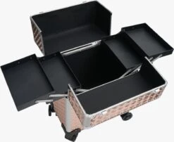 Koffer Gouden Kleur | Beautycase / Beautykoffer / Trolley Van Aluminium - 8 Wielen - Kapper Koffer - Tattoo Koffer - Nagel Koffer - Make-up Koffer -Cosmetica Winkel 1200x979 5