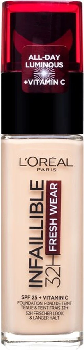 L’Oréal Paris Make-Up Designer Infaillible 24HR Fresh Wear Foundation - 120 Vanille - Langhoudende Foundation Met SPF 25 - 30 Ml 6 L’Oréal Paris Make-Up Designer Infaillible 24HR Fresh Wear Foundation - 120 Vanille - Langhoudende Foundation Met SPF 25 - 30 Ml - Afbeelding 6