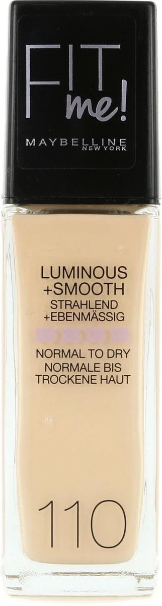 Maybelline - Fit Me Luminous & Smooth Foundation - Porcelain 110 4 Maybelline - Fit Me Luminous & Smooth Foundation - Porcelain 110 - Afbeelding 4