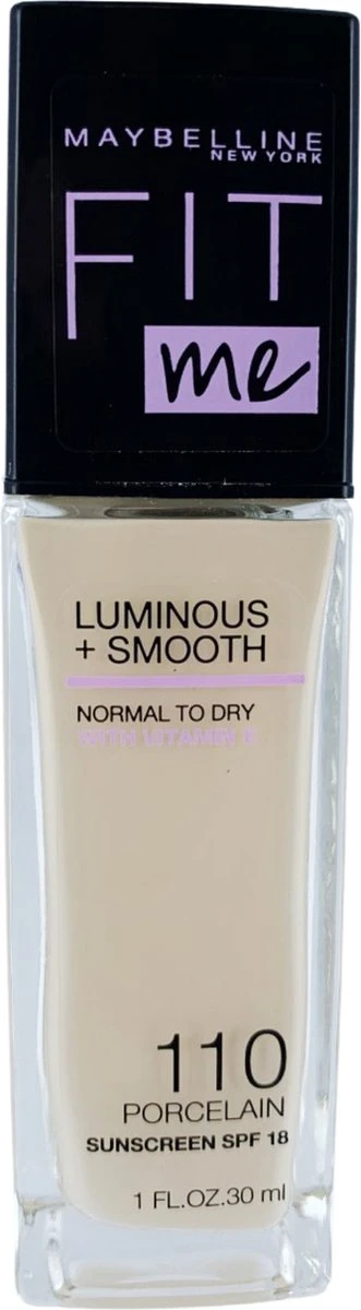 Maybelline - Fit Me Luminous & Smooth Foundation - Porcelain 110 3 Maybelline - Fit Me Luminous & Smooth Foundation - Porcelain 110 - Afbeelding 3