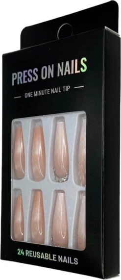 Merkloos Press On Nails - Nep Nagels - Roze - Coffin - Manicure - Plak Nagels - Kunstnagels Nailart - Zelfklevend -Cosmetica Winkel 519x1200 8