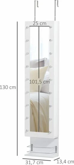 HOMCOM Sieradenkast Met Verlichting 831-326 -Cosmetica Winkel 537x1200 8