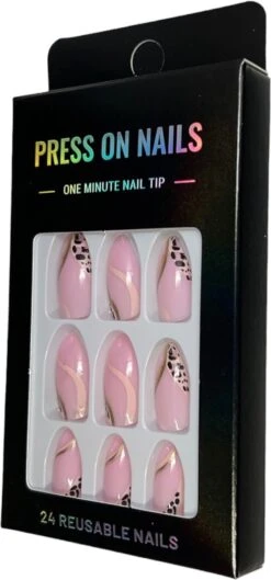 Merkloos Press On Nails - Nep Nagels - Roze Goud - Almond - Manicure - Plak Nagels - Kunstnagels Nailart - Zelfklevend -Cosmetica Winkel 560x1200 7