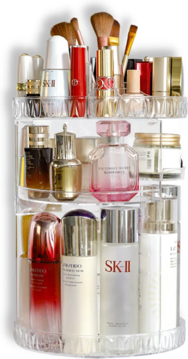 LuZana Make-Up Organizer - Beauty Organizer Voor Make Up - 360° Roterend - Opbergbox - Opbergdoos Cosmetica - Sieradendoos - Nagellak - Lippenstift - Transparant - Cadeautje Voor Vrouw 11 LuZana Make-Up Organizer - Beauty Organizer Voor Make Up - 360° Roterend - Opbergbox - Opbergdoos Cosmetica - Sieradendoos - Nagellak - Lippenstift - Transparant - Cadeautje Voor Vrouw - Afbeelding 11