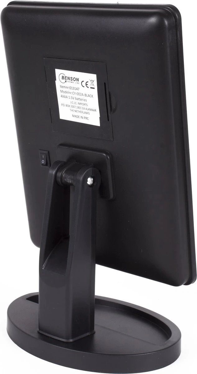 Merkloos Make-Up Spiegel - Zwart- LED Licht - Verlichting - Verlichte Make-Up Spiegel 2 Merkloos Make-Up Spiegel - Zwart- LED Licht - Verlichting - Verlichte Make-Up Spiegel - Afbeelding 2