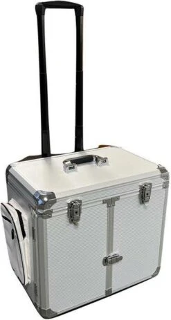 Pedicure Koffer / Trolley - Professional Pedicure Cas- Zilver Streepmotief -Cosmetica Winkel 640x1200 4