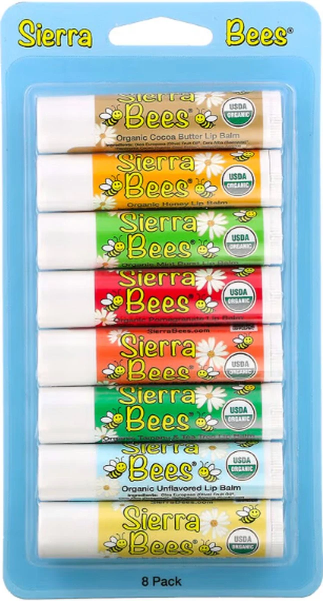 Sierra Bees Lippenbalsems Bijenwas - 8 Pack 1 Sierra Bees Lippenbalsems Bijenwas - 8 Pack