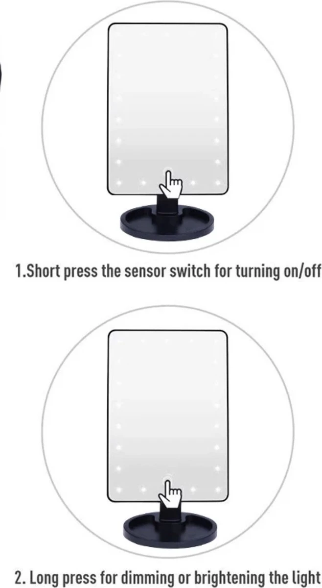 Merkloos Make Up Spiegel - Make Up Spiegel Met Verlichting - 16 LED Lampen - Make Up Organizer - Scheerspiegel - 4 Merkloos Make Up Spiegel - Make Up Spiegel Met Verlichting - 16 LED Lampen - Make Up Organizer - Scheerspiegel - - Afbeelding 4