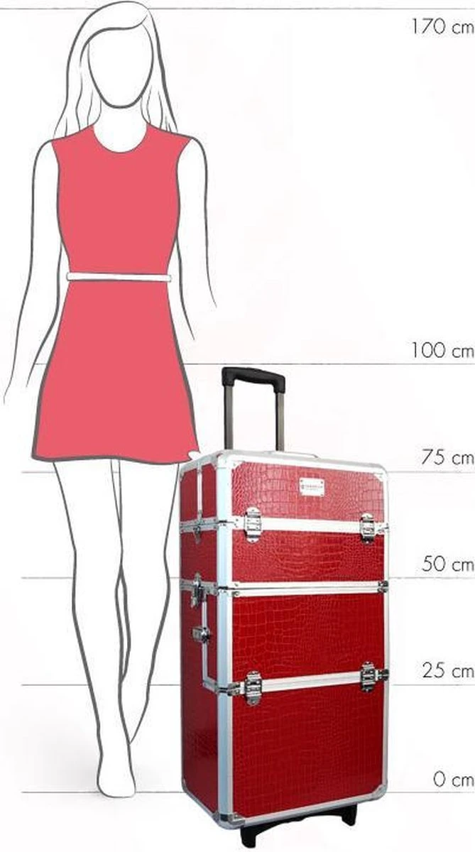 Veronica NAIL-PRODUCTS Aluminium Nagel Trolley 3 In 1 CROCO ROOD, Pedicure, Manicure. Ook Als Sinterklaas Trolley, Trolly, Koffer! 2 Veronica NAIL-PRODUCTS Aluminium Nagel Trolley 3 In 1 CROCO ROOD, Pedicure, Manicure. Ook Als Sinterklaas Trolley, Trolly, Koffer! - Afbeelding 2