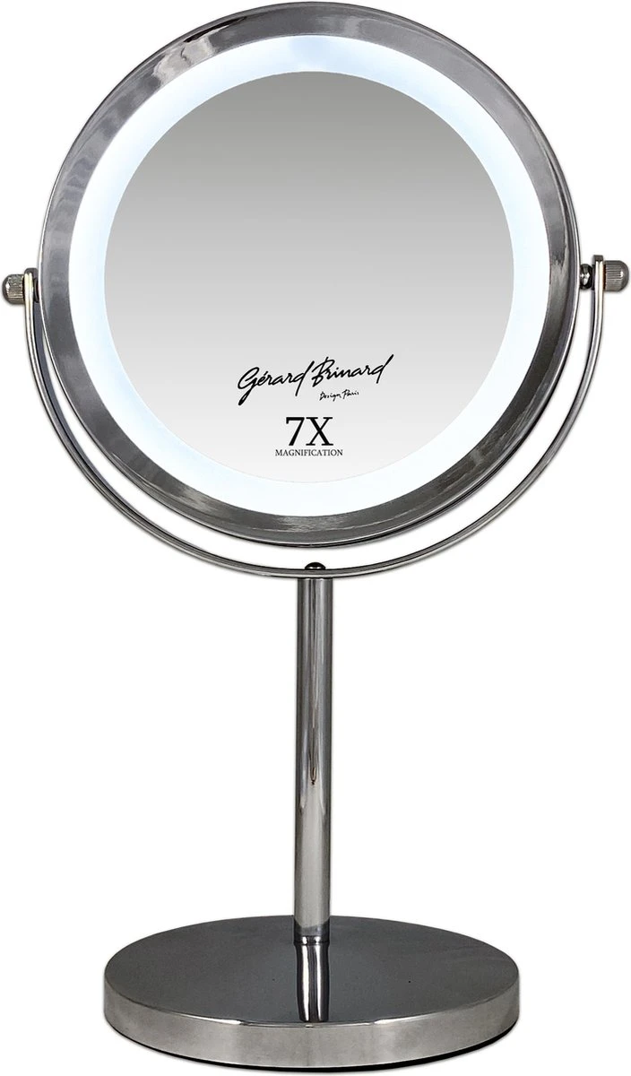 Metalen Verlichte Make-up LED Spiegel Dubbelzijdig 17,5CMØ 7x Vergroting 3 Metalen Verlichte Make-up LED Spiegel Dubbelzijdig 17,5CMØ 7x Vergroting - Afbeelding 3