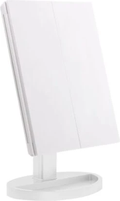 UNIQ Trifold Make Up Spiegel Met LED Verlichting En 2 Vergrootspiegels - Staande Spiegel - 21 LED-lampjes - Op Batterijen En USB (kabel Incl) - Wit 10 UNIQ Trifold Make Up Spiegel Met LED Verlichting En 2 Vergrootspiegels - Staande Spiegel - 21 LED-lampjes - Op Batterijen En USB (kabel Incl) - Wit -Cosmetica Winkel 716x1200 3