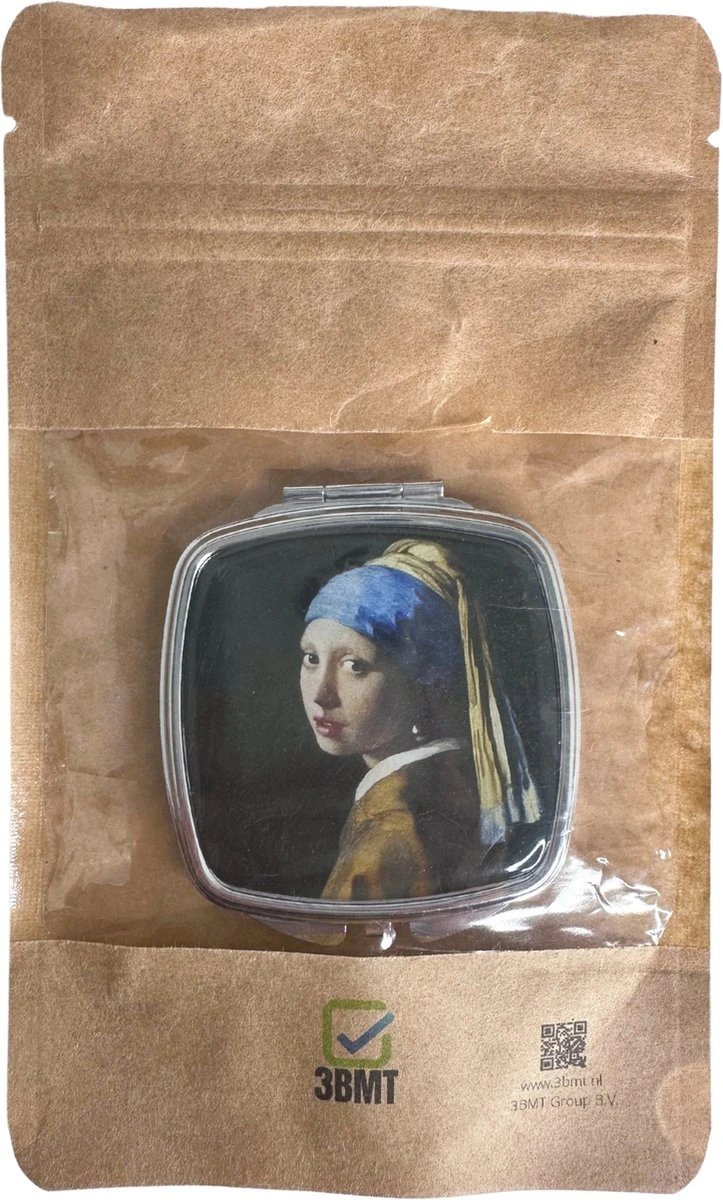 3BMT Spiegeltje - Zakspiegel - Meisje Met De Parel - Vermeer 2 3BMT Spiegeltje - Zakspiegel - Meisje Met De Parel - Vermeer - Afbeelding 2