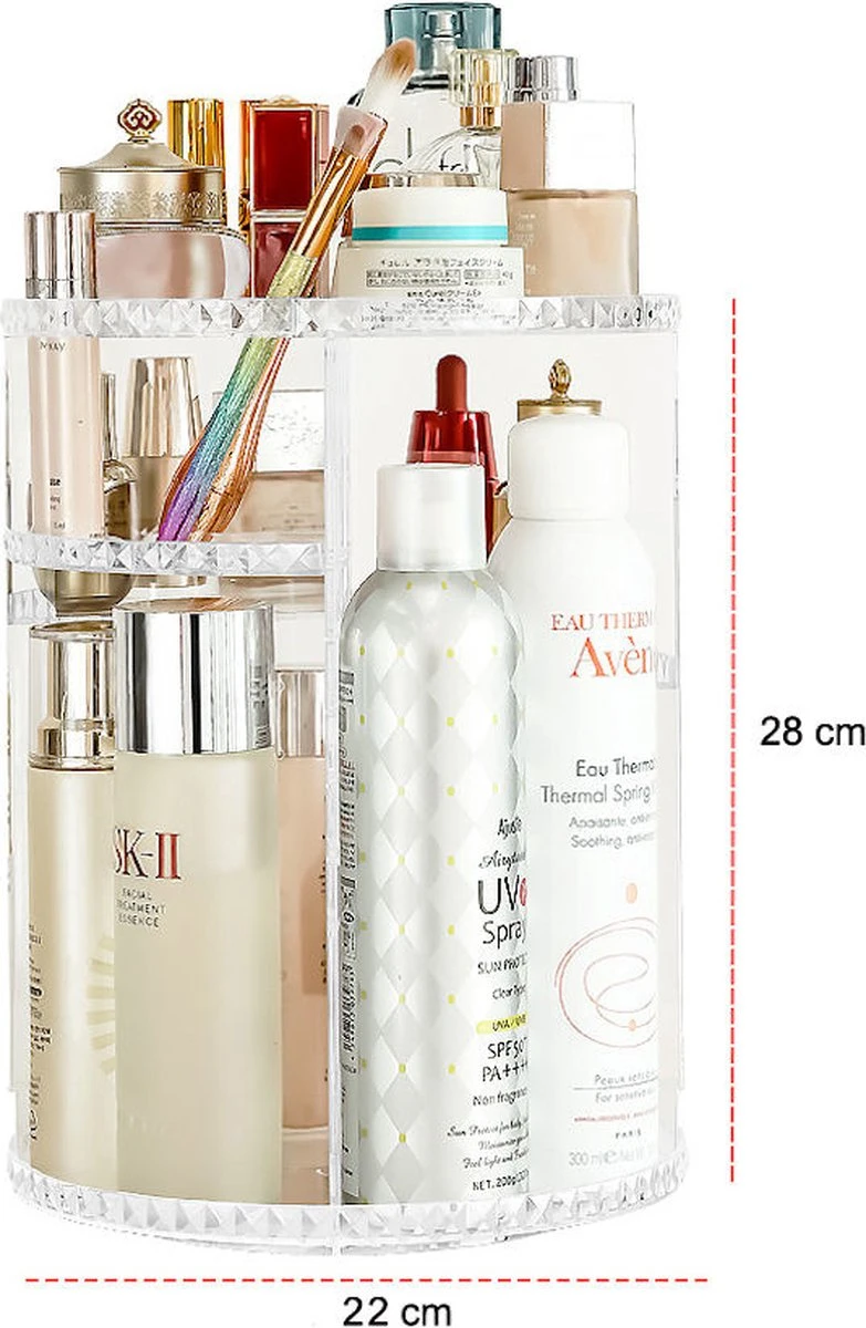Merkloos Decopatent® Make Up Organizer - 360 Graden Draaibaar - Staande Makeup Organizer Transparant - Cosmetica - Lippenstift - Nagellak - Brushes - Kwasten - Oorbellen Etc 5 Merkloos Decopatent® Make Up Organizer - 360 Graden Draaibaar - Staande Makeup Organizer Transparant - Cosmetica - Lippenstift - Nagellak - Brushes - Kwasten - Oorbellen Etc - Afbeelding 5