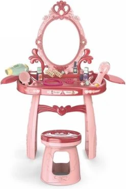 Kaptafel Kind - Make Up Tafel Met Spiegel - 44x24,5x76cm - Roze -Cosmetica Winkel 802x1200 7