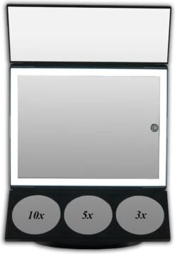 Grote Drieluik LED Make-up Spiegel Touch Knop En Dimmer 1, 3, 5 En 10 Maal Vergroting Inclusief Usb Kabel, Spiegels -Cosmetica Winkel 829x1200 8