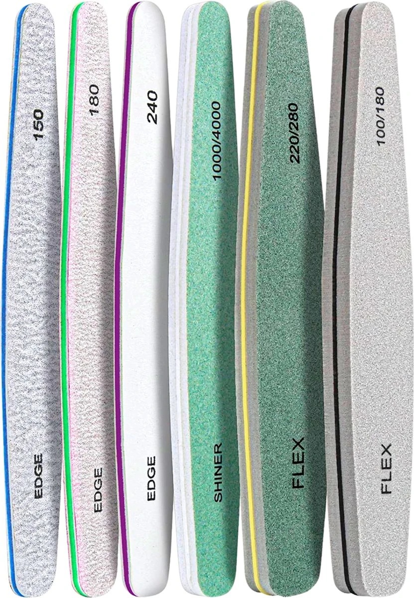 YUBBI 6 Stuks Nagelvijl Zebra Vijl - Manicure Set - Buffer - Polijsten - 100/180 Grit - 150/180/240 Grit - 1000/4000 Grit - 220/280 1 YUBBI 6 Stuks Nagelvijl Zebra Vijl - Manicure Set - Buffer - Polijsten - 100/180 Grit - 150/180/240 Grit - 1000/4000 Grit - 220/280