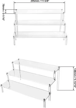 QWORK 3-laags Acryl Displaystandaard, Transparant Acryl Display Riser Plank Voor Figuren, Sieraden, Cupcake, Lippenstift, Nagellak, Kruiden, 30x21x15cm 13 QWORK 3-laags Acryl Displaystandaard, Transparant Acryl Display Riser Plank Voor Figuren, Sieraden, Cupcake, Lippenstift, Nagellak, Kruiden, 30x21x15cm -Cosmetica Winkel 843x1200 2