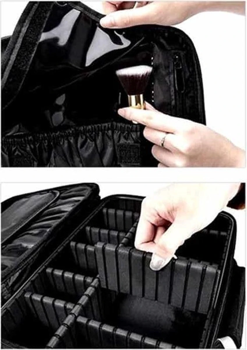 Cosmetica Koffer - Make-up Koffer Met Verstelbare Vakken - Visagie En Nagelstyliste Beauty Koffer - 26x23x9CM 18 Cosmetica Koffer - Make-up Koffer Met Verstelbare Vakken - Visagie En Nagelstyliste Beauty Koffer - 26x23x9CM - Afbeelding 18