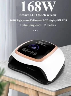 UV Nagel Lamp 168 Watt + 5 Gratis Vijlen - BellaLine - UV Led Nagellamp – Gel Nagel – Nagellak UV – Nageldroger – Salon – Sensor – Gellac - Acryl - Gelnagels – 42 Power Led – Professioneel – Krachtig – Manicure – Extra Lang Snoer - Pink - Pedicure -Cosmetica Winkel 885x1200 1