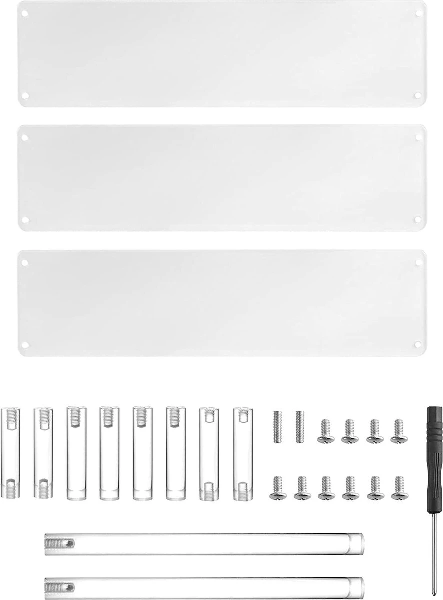 QWORK 3-laags Acryl Displaystandaard, Transparant Acryl Display Riser Plank Voor Figuren, Sieraden, Cupcake, Lippenstift, Nagellak, Kruiden, 30x21x15cm 3 QWORK 3-laags Acryl Displaystandaard, Transparant Acryl Display Riser Plank Voor Figuren, Sieraden, Cupcake, Lippenstift, Nagellak, Kruiden, 30x21x15cm - Afbeelding 3