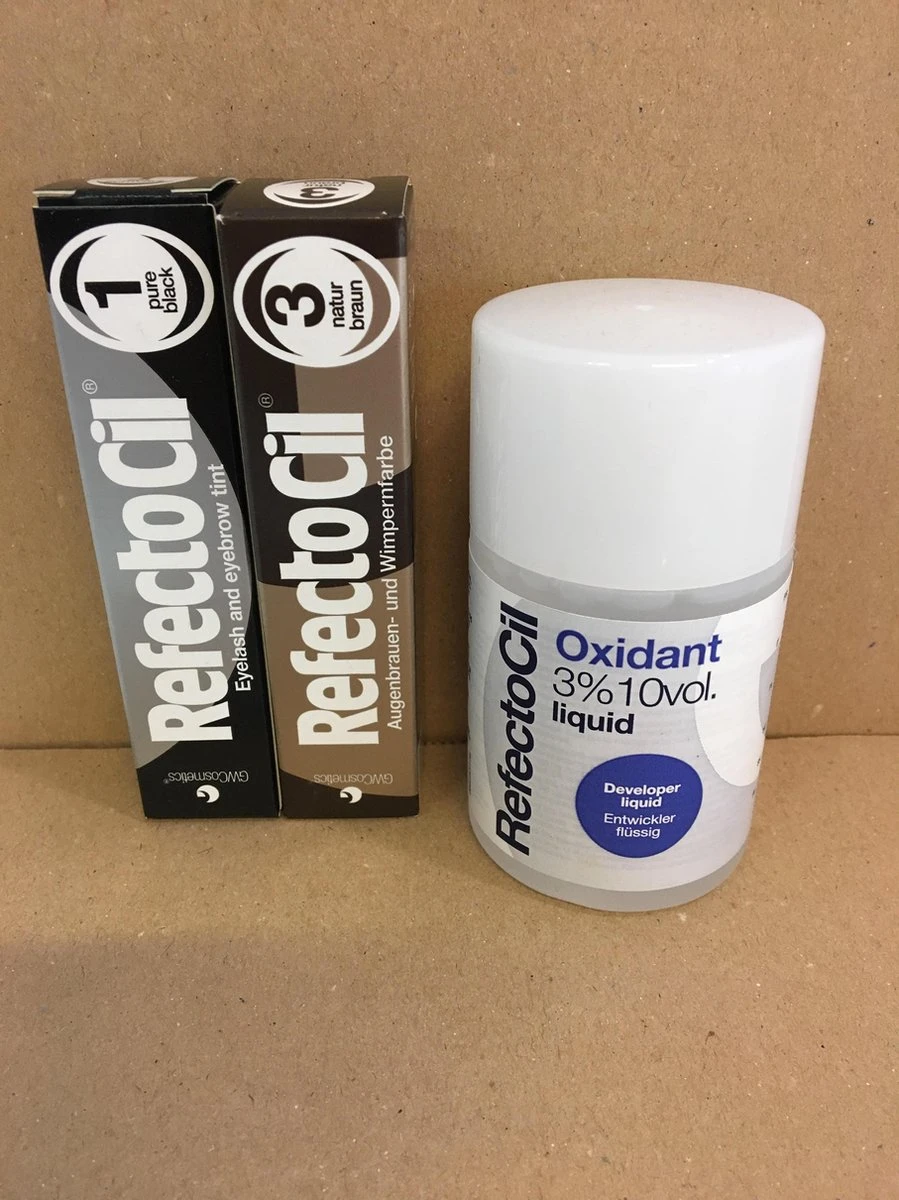 RefectoCil 2 Stuks Nr.1 Zwart + Nr.3 Natuurbruin + 100ml Oxidant 1 RefectoCil 2 Stuks Nr.1 Zwart + Nr.3 Natuurbruin + 100ml Oxidant