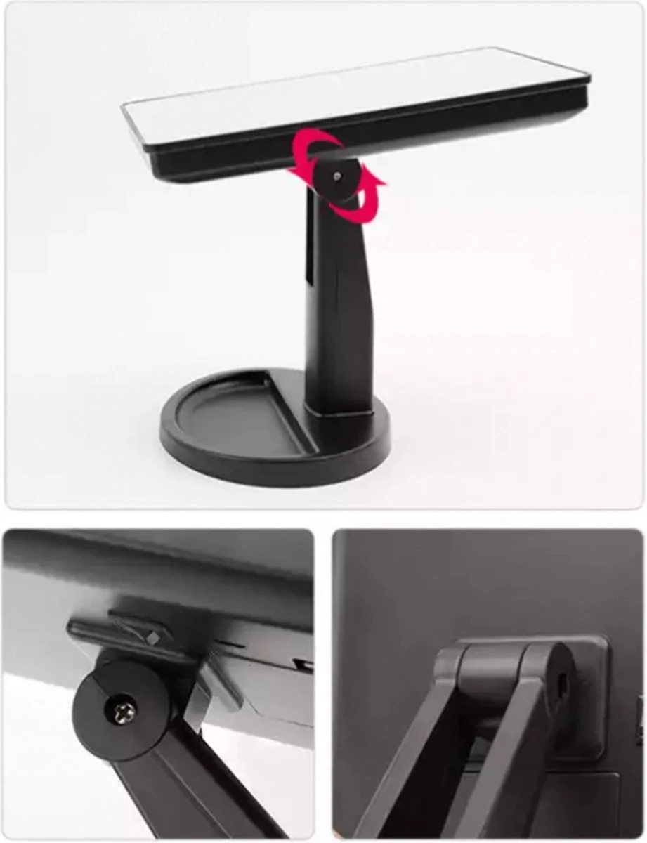 Make-Up Spiegel - LED Verlichting - Zwart - Cosmetica Spiegel - Scheerspiegel 4 Make-Up Spiegel - LED Verlichting - Zwart - Cosmetica Spiegel - Scheerspiegel - Afbeelding 4