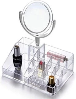 Oxid7® Organizer Voor Cosmetica Acryl - 25,5x22,5x15 Cm - 16 Vakken En Spiegel Met 3x Vergroting -Cosmetica Winkel 922x1200 7