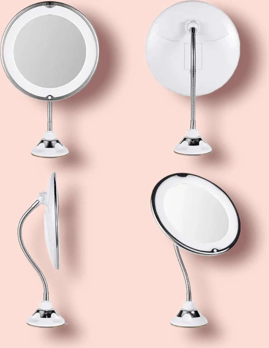 Make-Up Spiegel - 7X Vergroting - LED Licht - Make Up Spiegel Met Verlichting - Vergrootspiegel Met Zuignap - Exclusief Baterijen(Niet Ingegrepen 3AAA)3AAA 5 Make-Up Spiegel - 7X Vergroting - LED Licht - Make Up Spiegel Met Verlichting - Vergrootspiegel Met Zuignap - Exclusief Baterijen(Niet Ingegrepen 3AAA)3AAA - Afbeelding 5