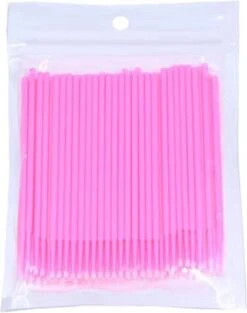 Wegwerp Microbrushes - Wimpers Uitbreiding - Individuele Lash Verwijderen - Wattenstaafje - Micro Borstel Voor Wimper Extensions Tool- Microbrush - 100stuks Roze