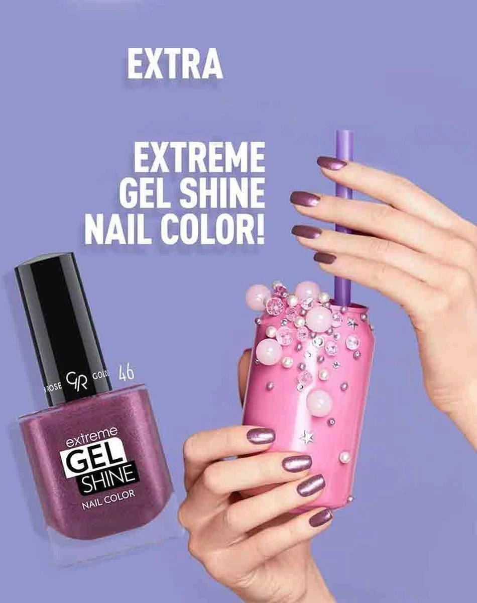 Golden Rose Extreme Gel Shine INSTANT BASE COAT Nagellak Exteme Glans Basislak 2 Golden Rose Extreme Gel Shine INSTANT BASE COAT Nagellak Exteme Glans Basislak - Afbeelding 2