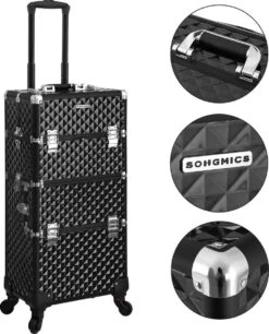 Merkloos Trolley, Make-up Koffer, Cosmetische Koffer, Voor Nageldesign, Make-up Organizer, Koffer Met Draagtas, Zwart JHZ04B 13 Merkloos Trolley, Make-up Koffer, Cosmetische Koffer, Voor Nageldesign, Make-up Organizer, Koffer Met Draagtas, Zwart JHZ04B -Cosmetica Winkel 970x1200 5