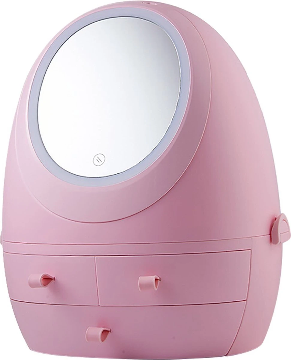 Make Up Organizer Met Make Up Spiegel En Led Verlichting | Usb Opladen Make-Up Tool Organizer Cosmetische Opbergdoos Draagbare Lade Led Spiegel Make-Up Tool Kits Opbergrek Maquillage | Make Up Spiegel Met Verlichting | Make Up Organizer Lades - Roze 3 Make Up Organizer Met Make Up Spiegel En Led Verlichting | Usb Opladen Make-Up Tool Organizer Cosmetische Opbergdoos Draagbare Lade Led Spiegel Make-Up Tool Kits Opbergrek Maquillage | Make Up Spiegel Met Verlichting | Make Up Organizer Lades - Roze - Afbeelding 3