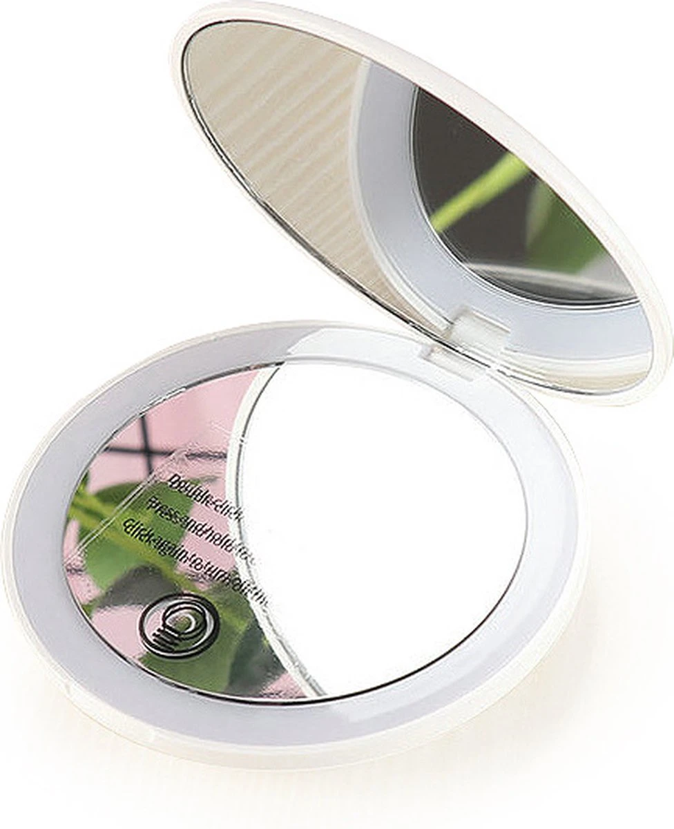 Led-verlichte Oplaadbare Compacte Make-up Spiegel Rond |1 X 2 X Vergroting | Make-upspiegel | Zakspiegel | Handspiegel | Reisspiegel | Dimbaar|als Cadeau | USB-lader | Rond | Zwart 9 Led-verlichte Oplaadbare Compacte Make-up Spiegel Rond |1 X 2 X Vergroting | Make-upspiegel | Zakspiegel | Handspiegel | Reisspiegel | Dimbaar|als Cadeau | USB-lader | Rond | Zwart - Afbeelding 9